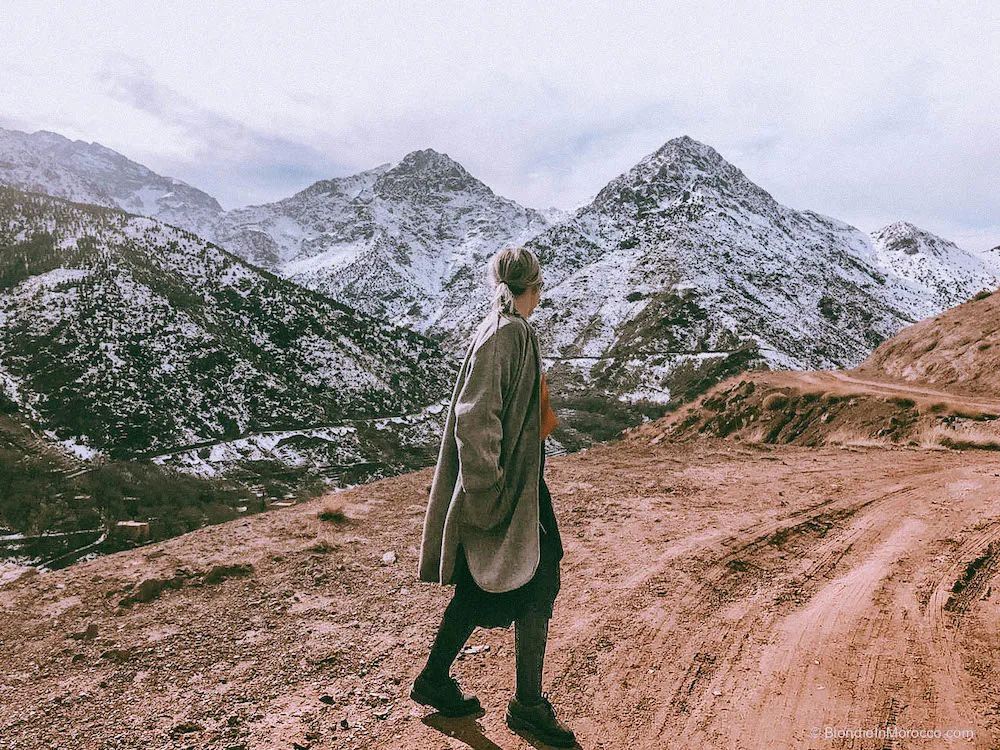 the Imlil valley in High Atlas mountains stock photo