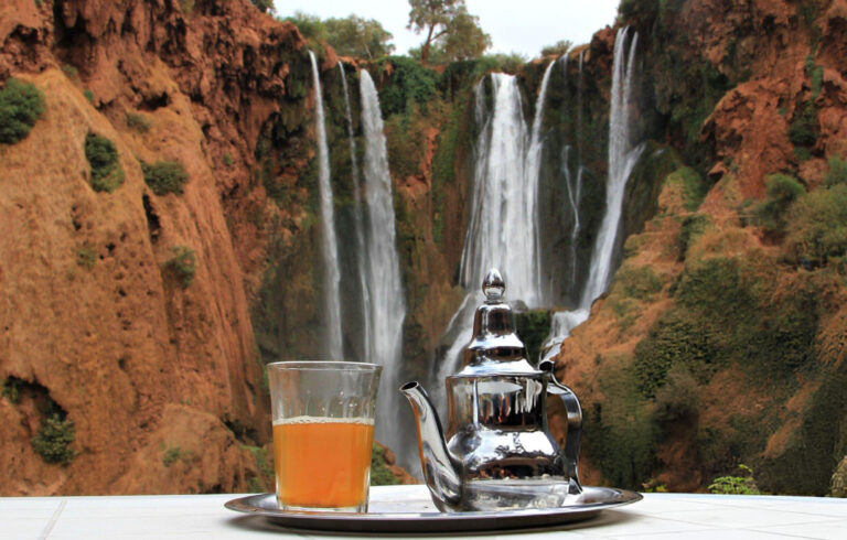Ouzoud Waterfalls located in the Grand Atlas village, Morocco stock photo