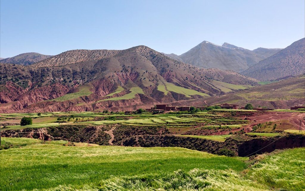 Scenic view of the Atlas Mountains in Morocco, perfect for day trips from Marrakech.