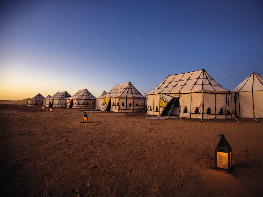 Abercrombie & Kent’s Splendours of Morocco tour includes staying at A & K’s exclusive Desert Tented Camp among the Saharan Erg Chebbi dunes.