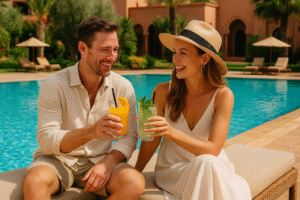 Couple Relaxing by the Pool